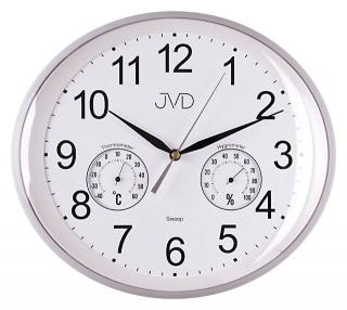 Nástěnné hodiny JVD HTP64.1 s vlhkoměrem a teploměrem