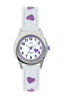 Dětské náramkové hodinky JVD basic J7125.2 s fialovými srdíčky