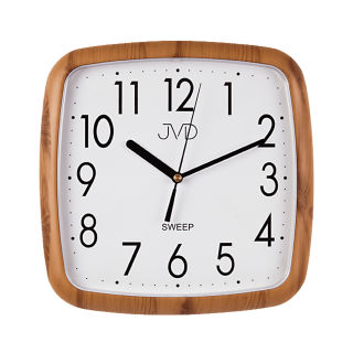 Hranaté nástěnné hodiny JVD quartz H615.4 imitace dřeva