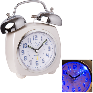 Netikající tichý LED svítící budík JVD sweep SRP930.1 mechanické zvonění