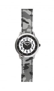 Svítící šedé chlapecké hodinky CLOCKODILE ARMY CWB0032 s maskáčovým vzorem