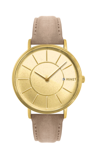 Třpytivé zlato-hnědé dámské hodinky MINET BROADWAY SPARKLING BEIGE MWL5035