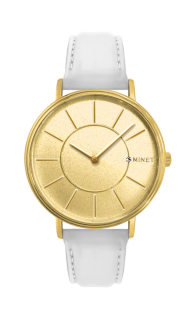 Třpytivé zlato-bílé dámské hodinky MINET BROADWAY GOLD STAR MWL5030