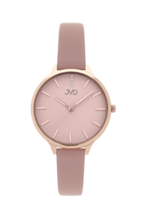 Dámské módní designové hodinky JVD JZ201.2 s řemínkem z pravé kůže