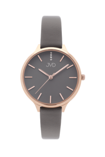 Dámské módní designové hodinky JVD JZ201.4 s řemínkem z pravé kůže