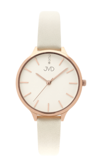 Dámské módní designové hodinky JVD JZ201.5 s řemínkem z pravé kůže