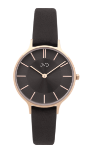 Dámské módní designové hodinky JVD JZ202.1 s řemínkem z pravé kůže