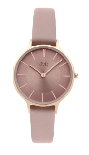 Dámské módní designové hodinky JVD JZ202.2 s řemínkem z pravé kůže