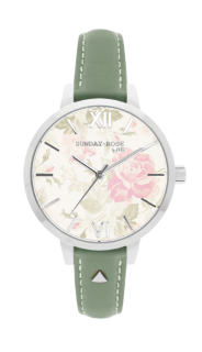 Dámské luxusní designové hodinky SUNDAY ROSE Alive GREEN LEATHE SUN-A01 GREEN LEATHE