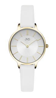 Dámské módní designové hodinky JVD JZ202.7 s řemínkem z pravé kůže